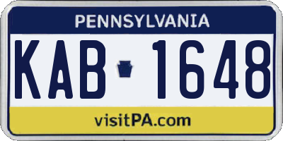 PA license plate KAB1648