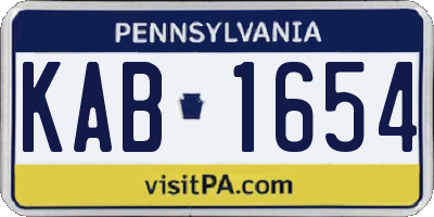 PA license plate KAB1654