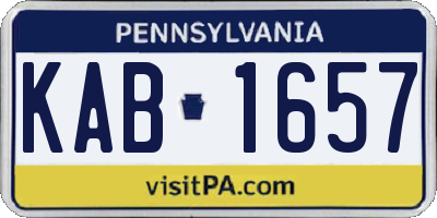 PA license plate KAB1657