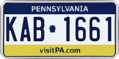 PA license plate KAB1661