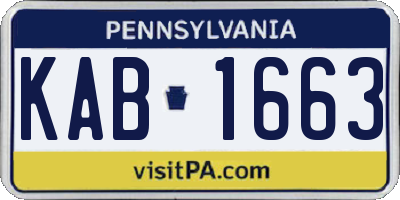 PA license plate KAB1663