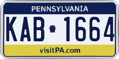 PA license plate KAB1664