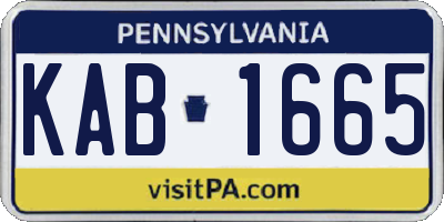 PA license plate KAB1665