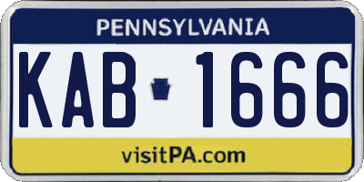 PA license plate KAB1666