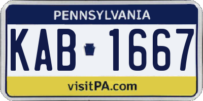 PA license plate KAB1667
