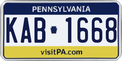 PA license plate KAB1668