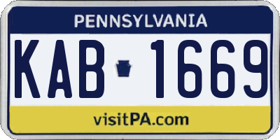 PA license plate KAB1669