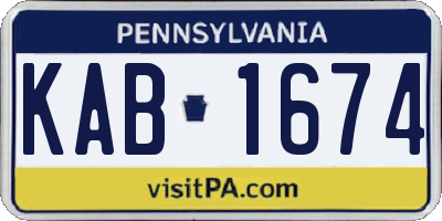 PA license plate KAB1674