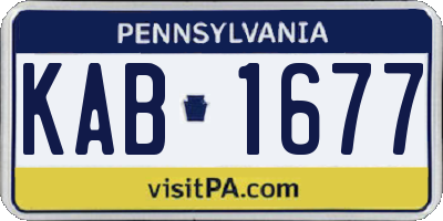 PA license plate KAB1677