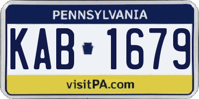 PA license plate KAB1679
