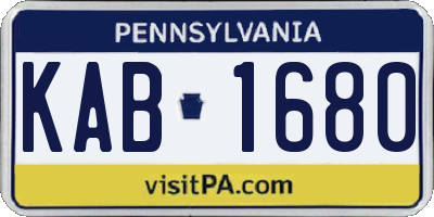 PA license plate KAB1680
