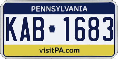 PA license plate KAB1683