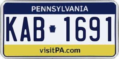 PA license plate KAB1691
