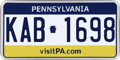 PA license plate KAB1698