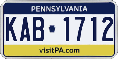 PA license plate KAB1712