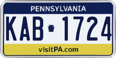 PA license plate KAB1724
