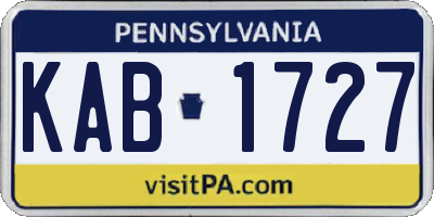PA license plate KAB1727