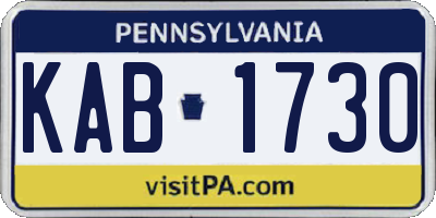 PA license plate KAB1730