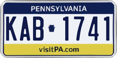 PA license plate KAB1741