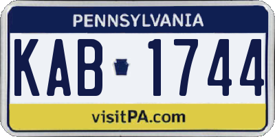 PA license plate KAB1744