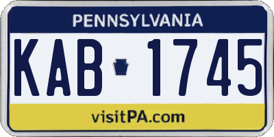 PA license plate KAB1745