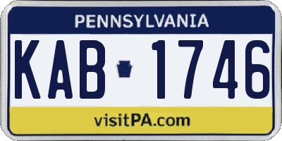 PA license plate KAB1746