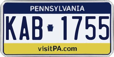 PA license plate KAB1755