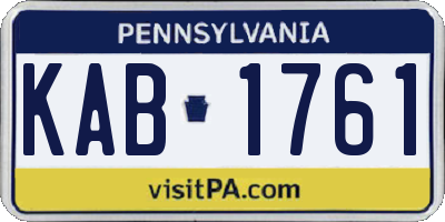 PA license plate KAB1761