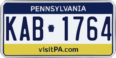 PA license plate KAB1764