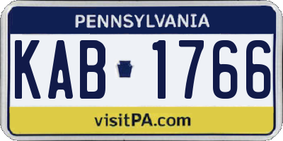 PA license plate KAB1766