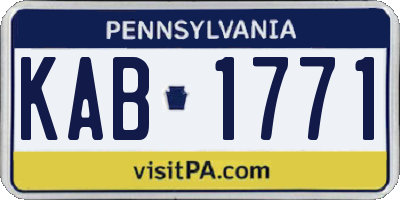 PA license plate KAB1771