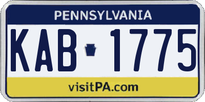 PA license plate KAB1775