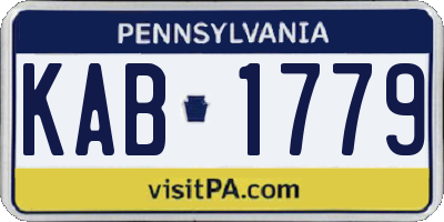PA license plate KAB1779