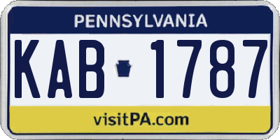 PA license plate KAB1787