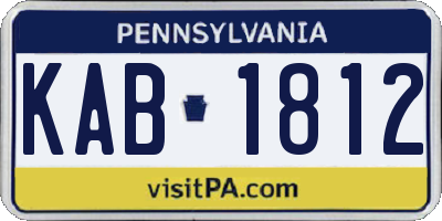 PA license plate KAB1812