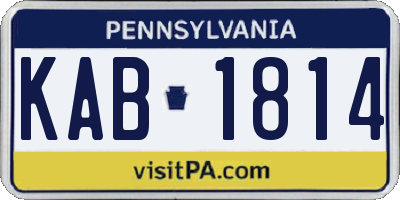 PA license plate KAB1814
