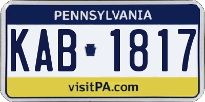 PA license plate KAB1817