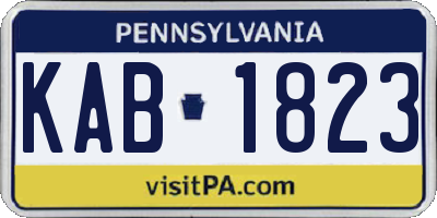 PA license plate KAB1823