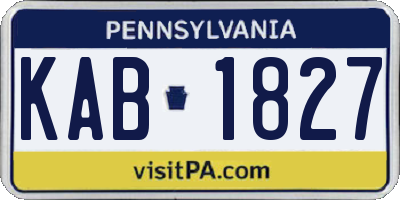 PA license plate KAB1827