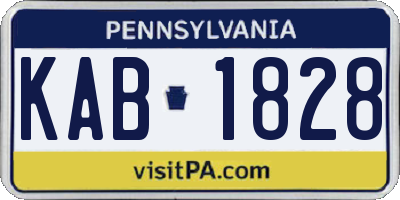 PA license plate KAB1828