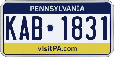 PA license plate KAB1831
