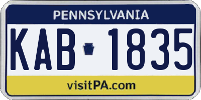 PA license plate KAB1835
