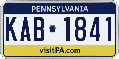 PA license plate KAB1841