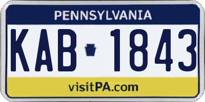 PA license plate KAB1843