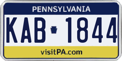 PA license plate KAB1844