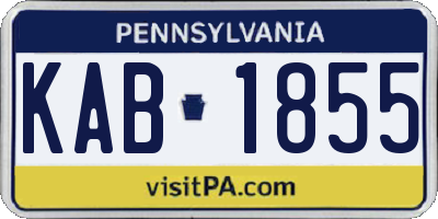 PA license plate KAB1855