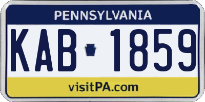 PA license plate KAB1859