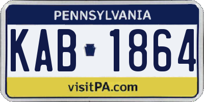 PA license plate KAB1864