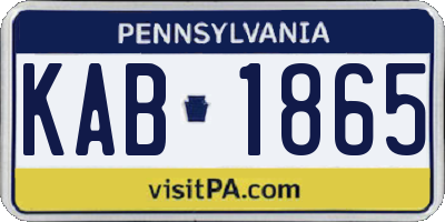 PA license plate KAB1865