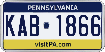 PA license plate KAB1866
